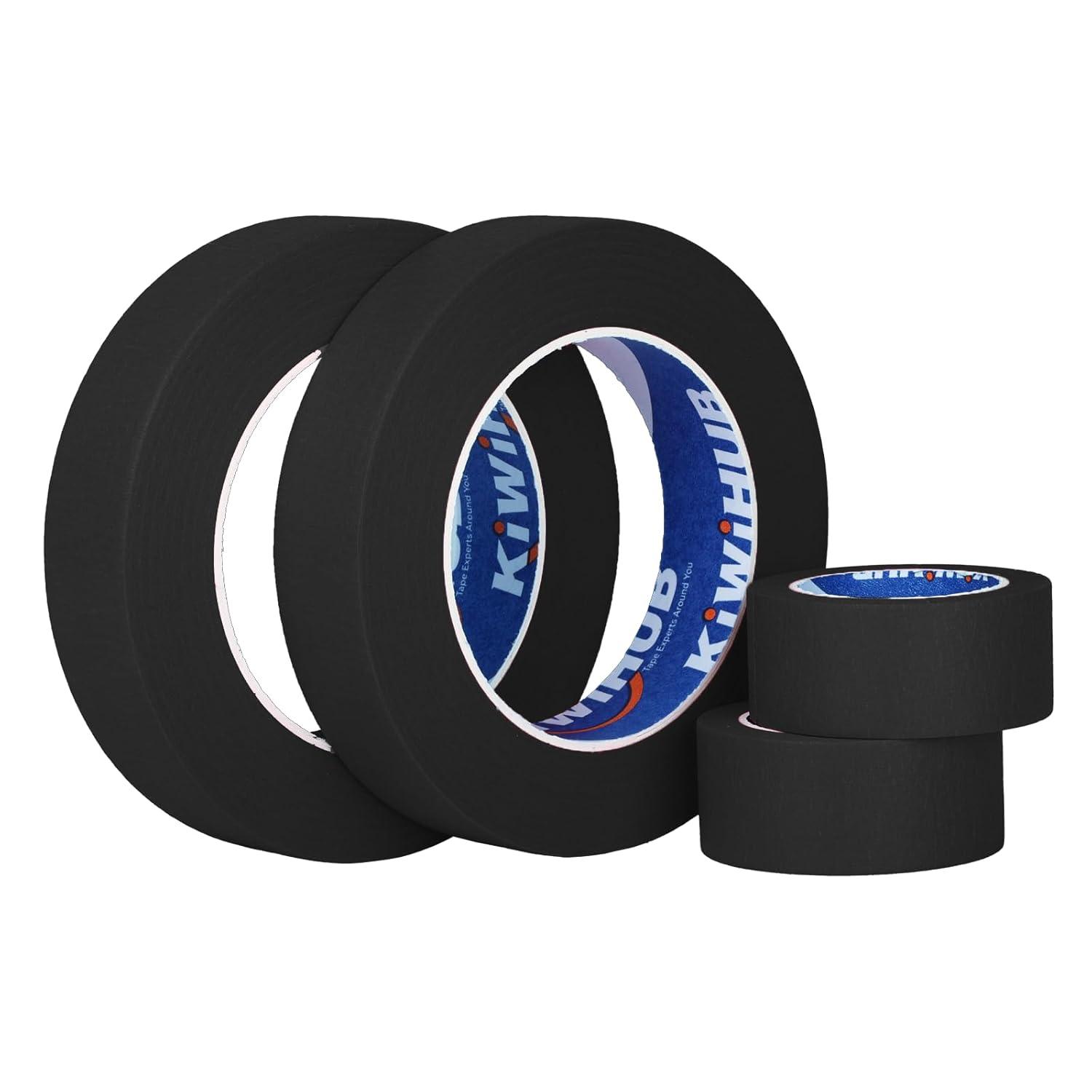 KIWIHUB 4 Pack Black Painters Tape for Home Office School DIY
