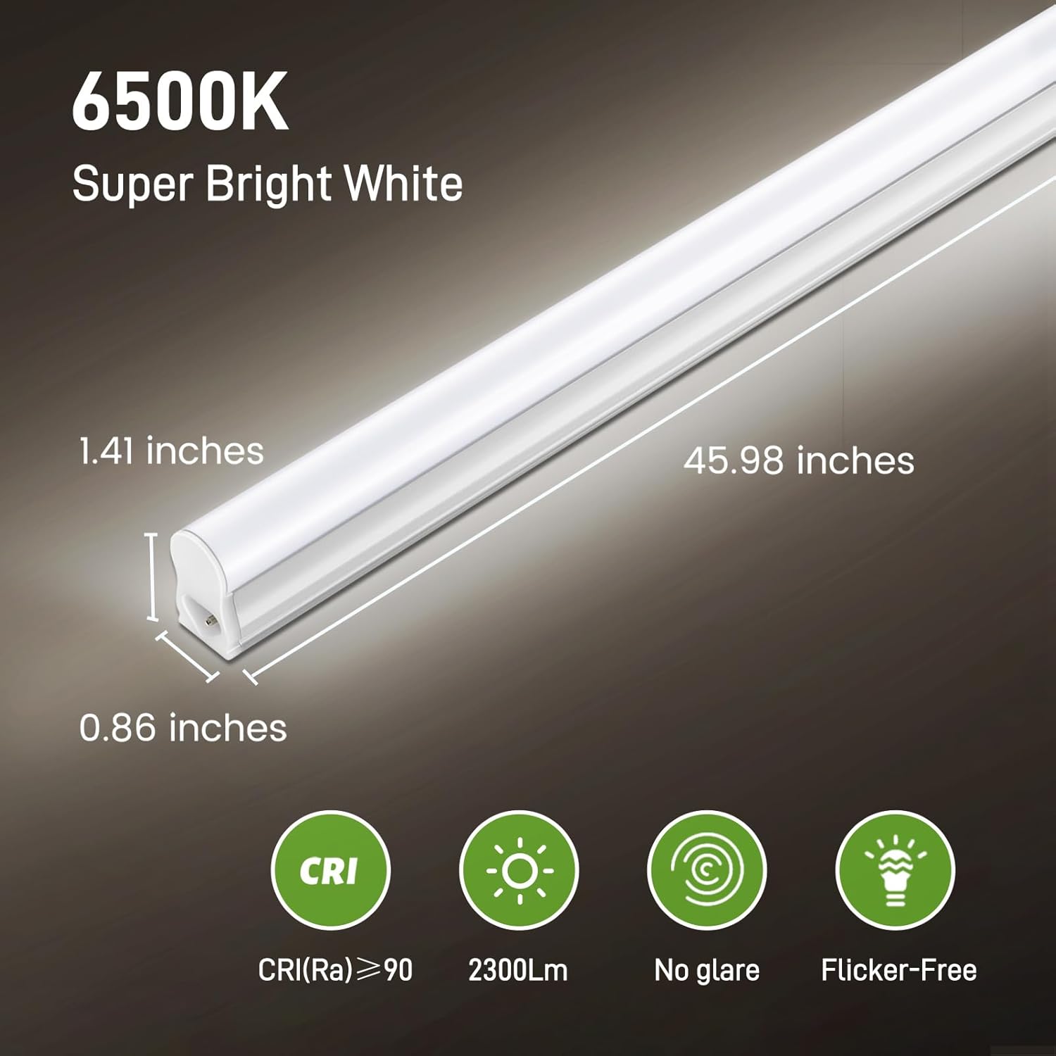 Pak 4FT LED Shop Light 6-Pack Cool White 2300LM
