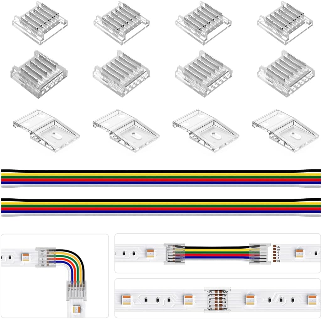 BTF-LIGHTING SMD 6 Pin 12mm LED Strip Connector Kit