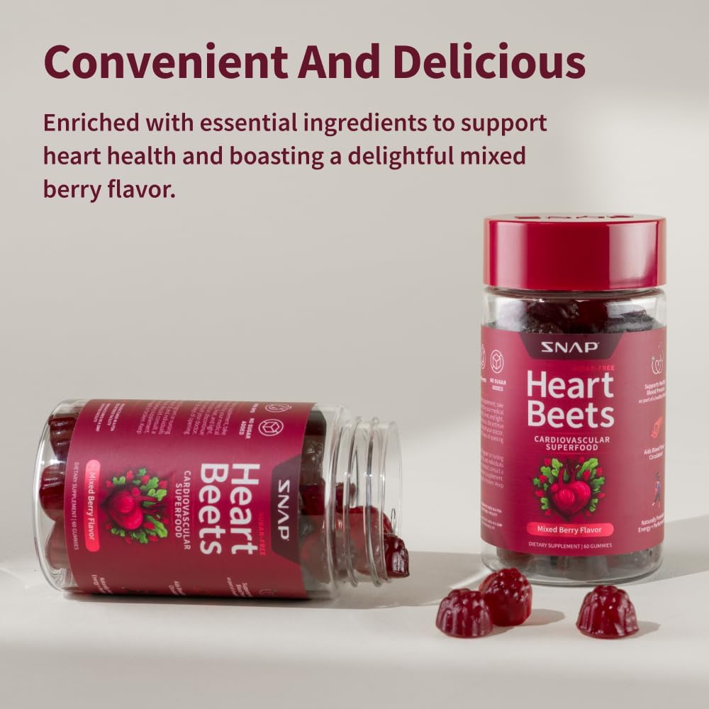 Snap Supplements Heart Beet Gummies 60 Count