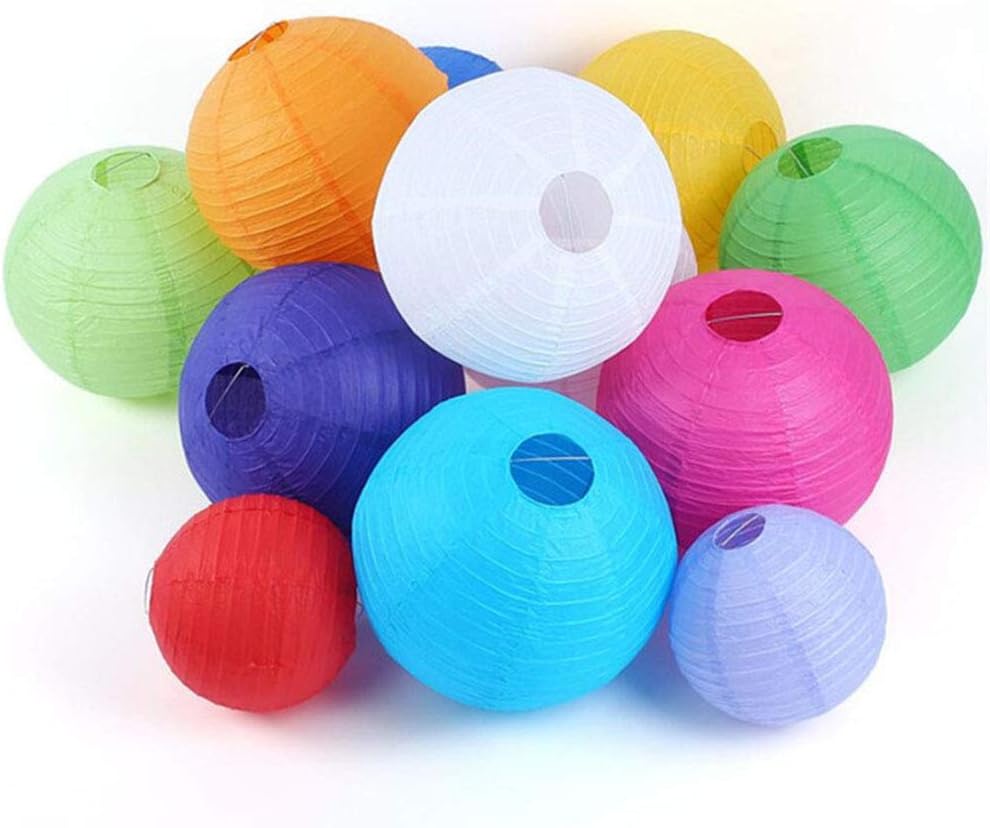 Meideli Colorful Round Paper DIY Lantern 8in