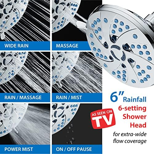 Hotel Spa High Pressure Spiral Rain Shower Head 6 Modes