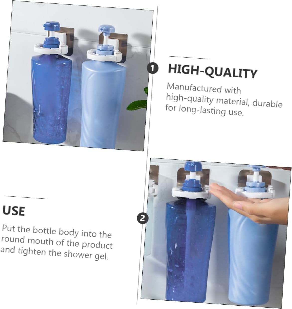 KONTONTY 3pcs Shower Gel Bottle Rack Anti-Falling Wall No Punching