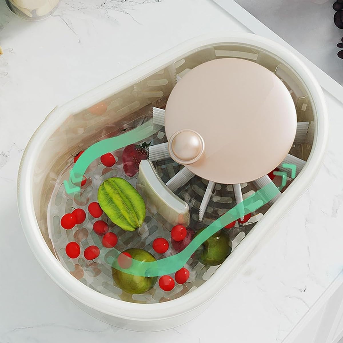 Fruit Cleaner Spinner with Brush for Kitchen