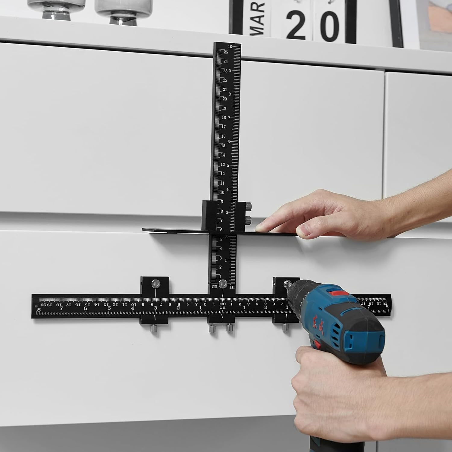 VEVOR Aluminum Cabinet Handle Jig with Center Punch