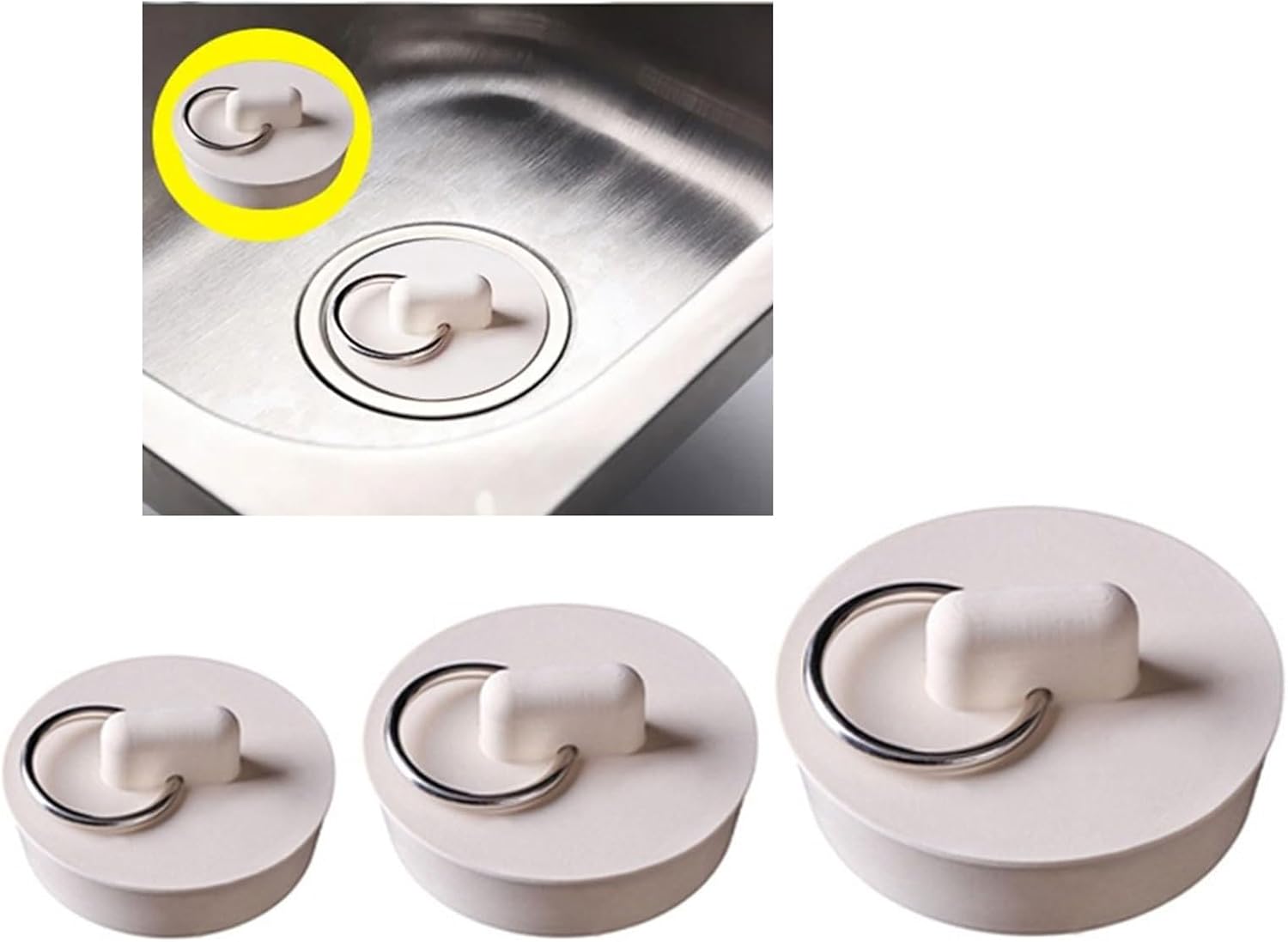 Bath Plug Caps Rubber Drain Stopper for Kitchen Bathroom