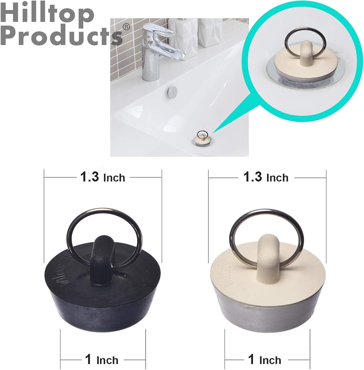4 Pack Bathroom Sink Strainers and Stopper Plug Combo