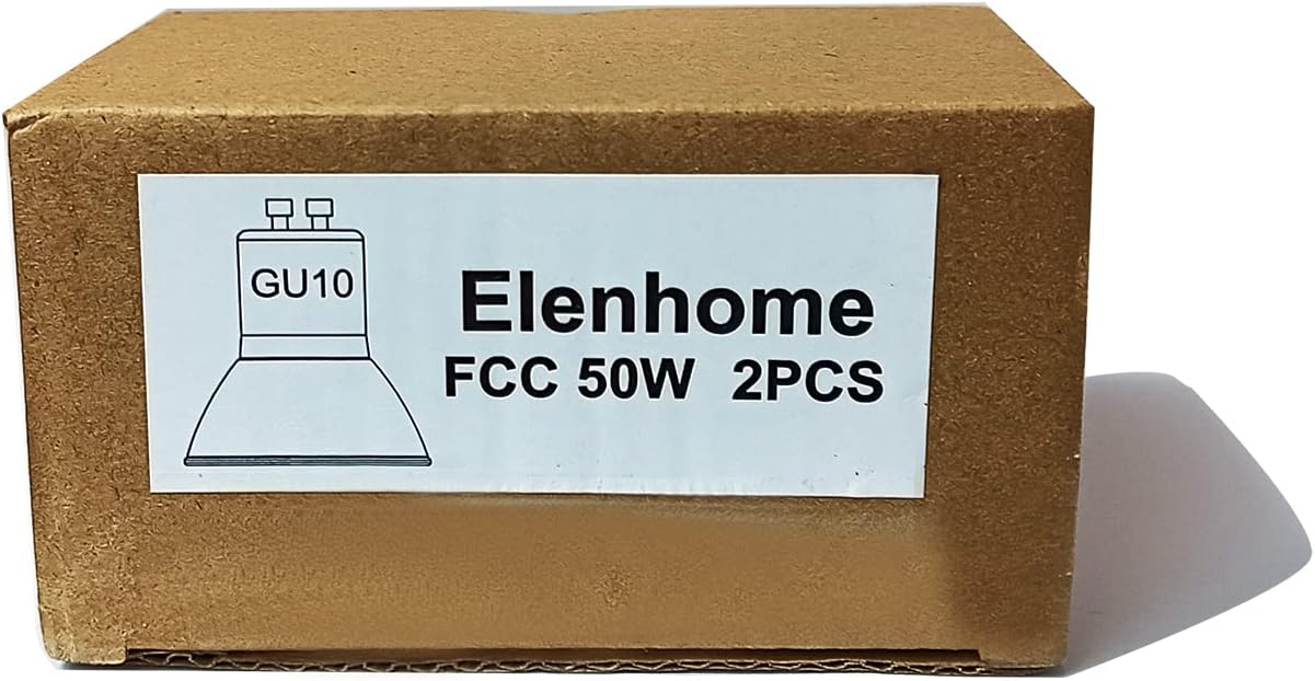 Elenhome 2pcs 50W GU10 Halogen Bulbs 2800K Warm White Dimmable