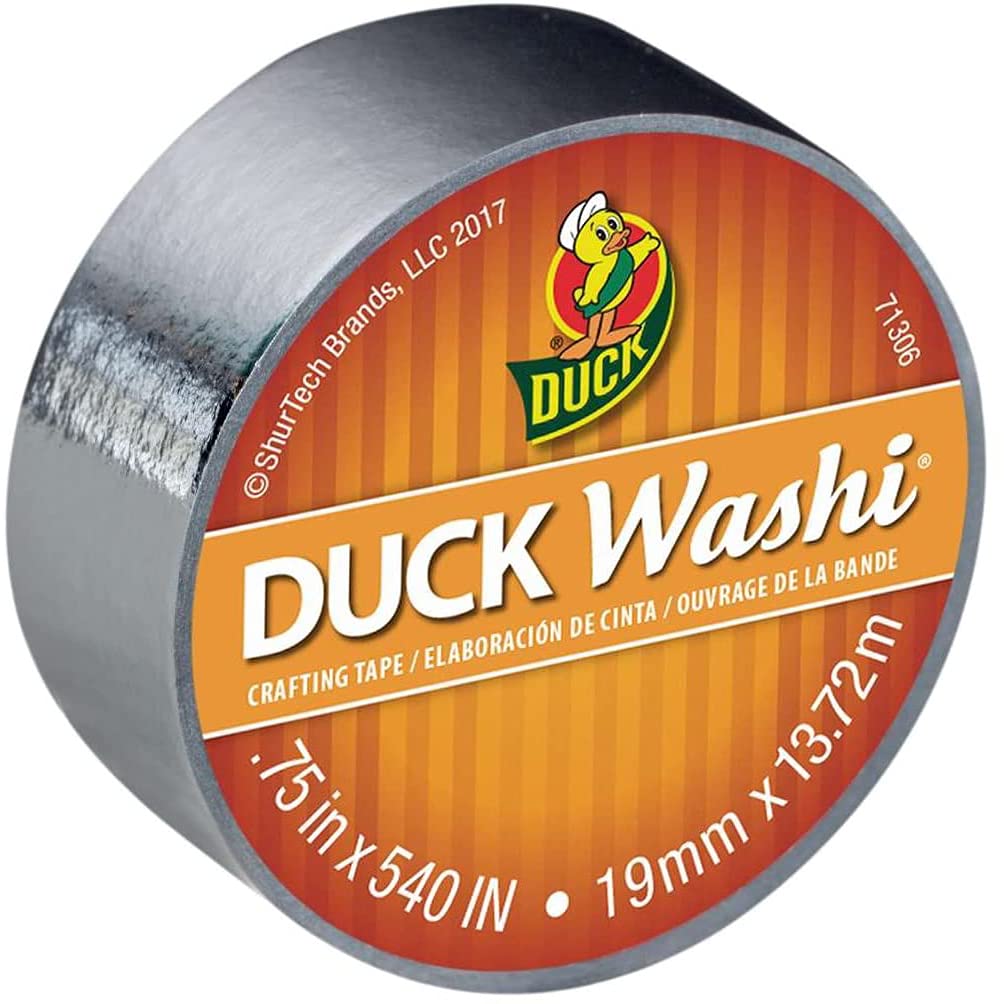 Duck Metallic Silver Washi Crafting Tape 075 in x 15 yd 1