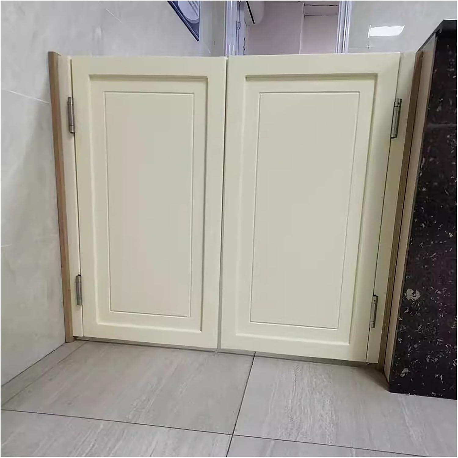 Custom Size Swinging Doors with Auto-Closing Pink Beige White