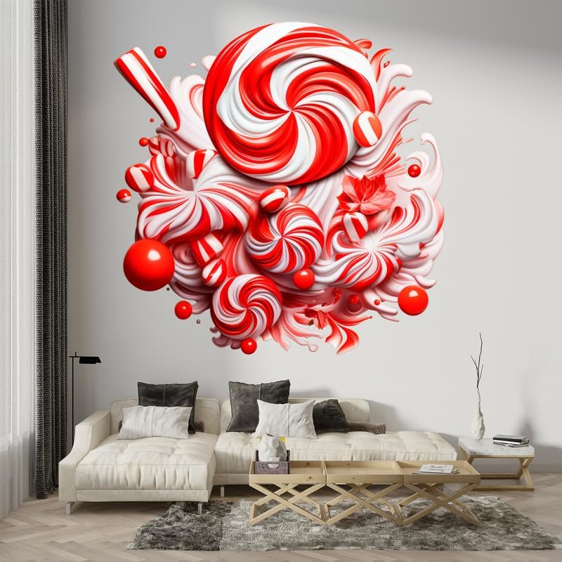 Candy Cane Wall Decals - Peel Stick Christmas Decor