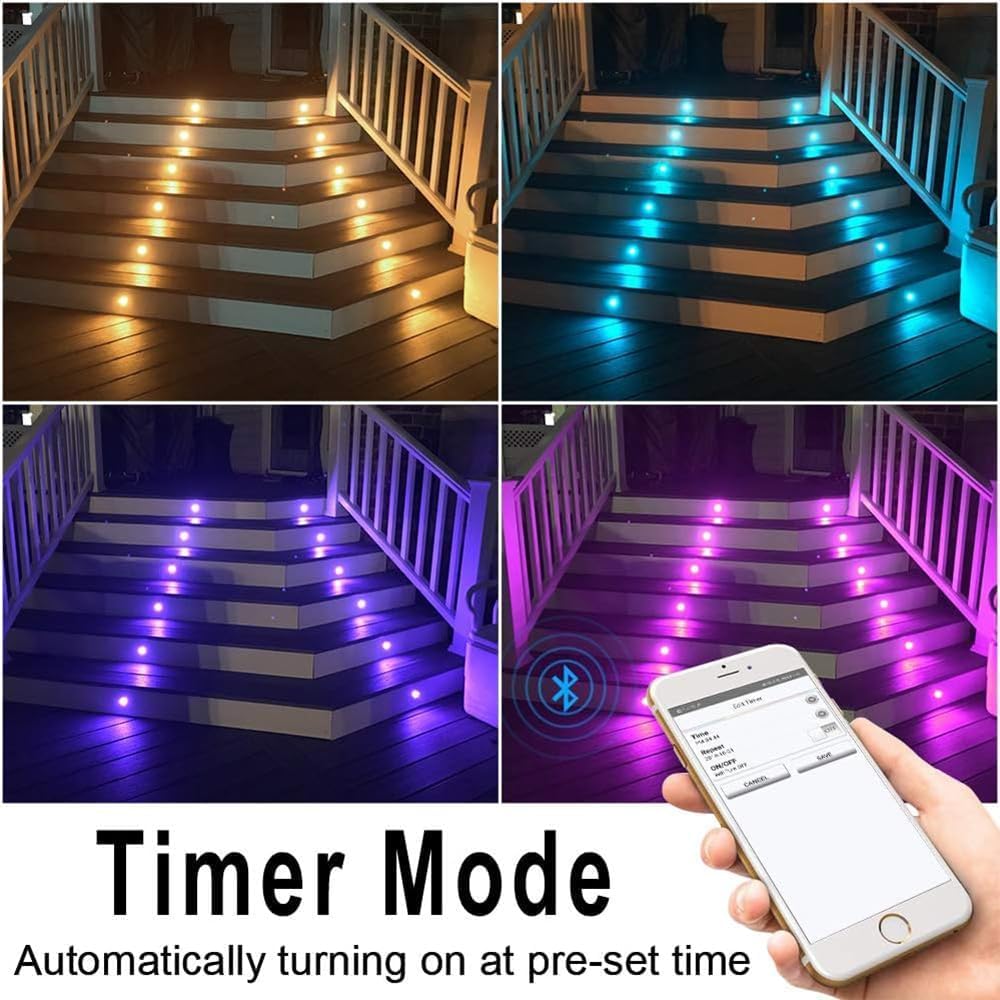 Sumaote LED Deck Lights Kit - 30pcs RGBW WiFi Smart Outdoor Landscape Lighting