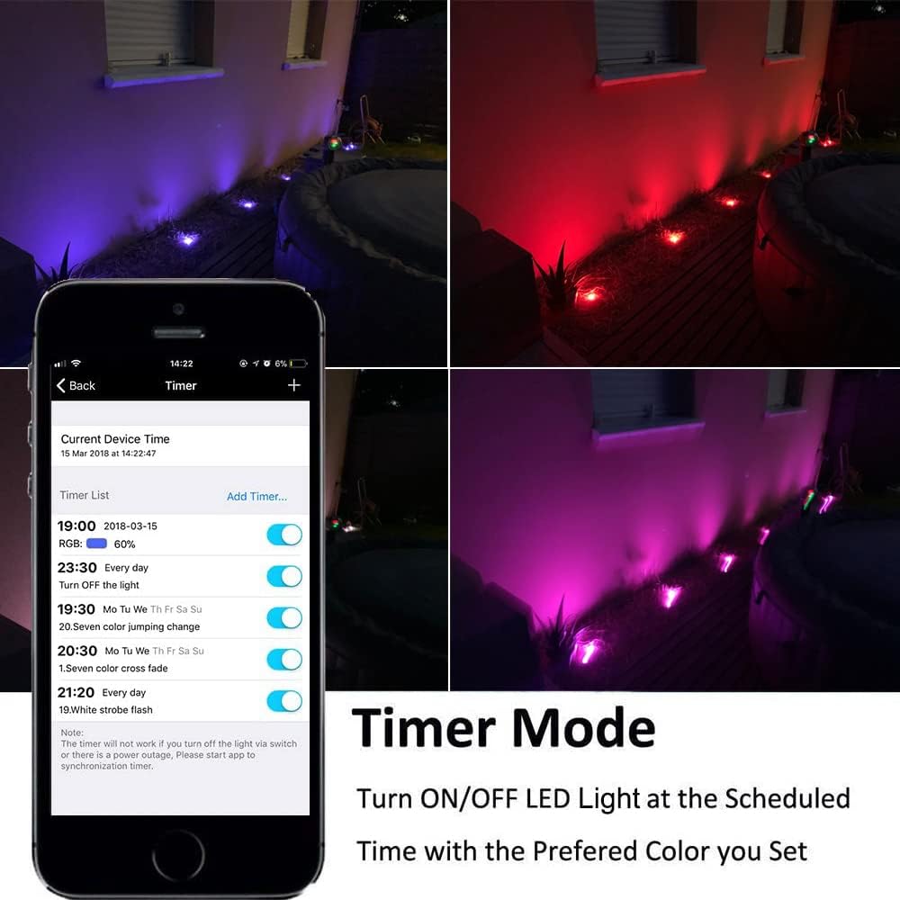 Sumaote 10Pcs LED Deck Light Kit with WiFi Control
