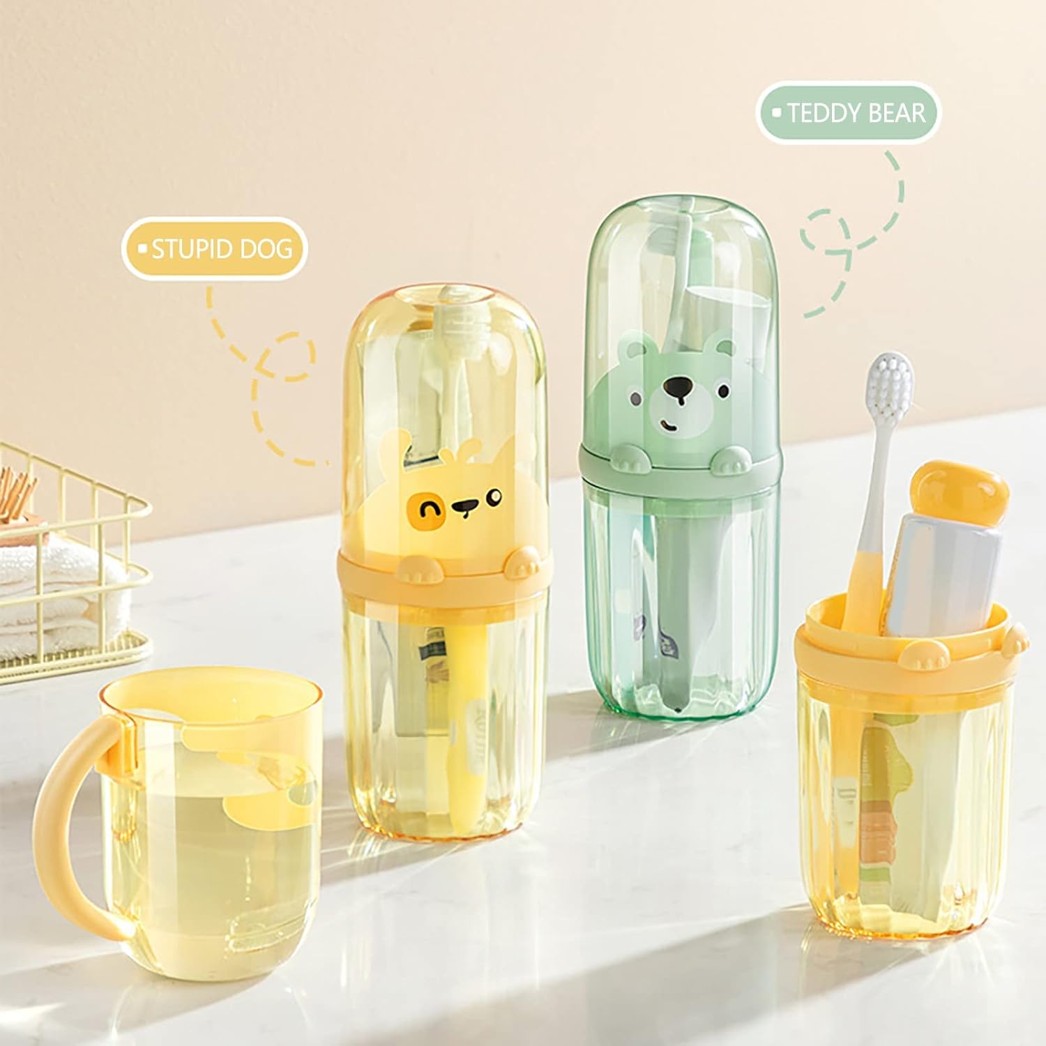 VIVIANYO HD Portable Toothbrush Holder for Kids Green