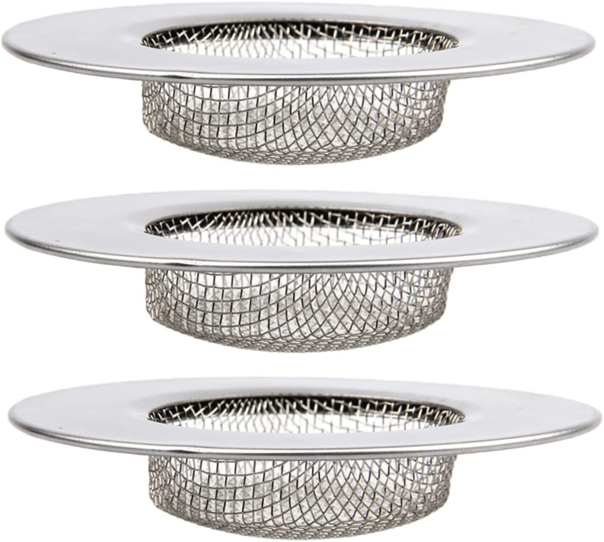 NUOBESTY 3Pcs Stainless Steel Drain Hair Catcher