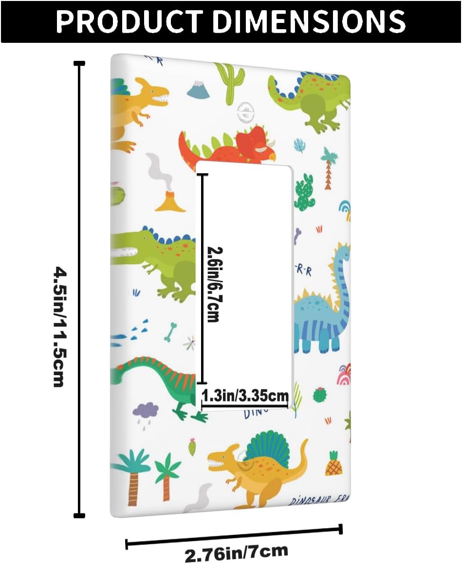 Dinosaur Rocker Light Switch Cover Plate 1 Gang