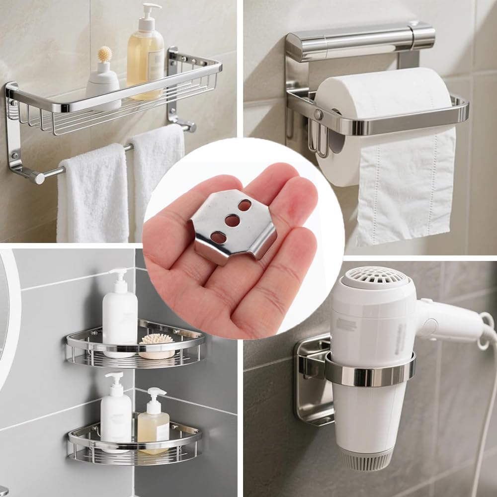 4Pcs Stainless Steel Towel Bar Mounting Hardware for Bathroom