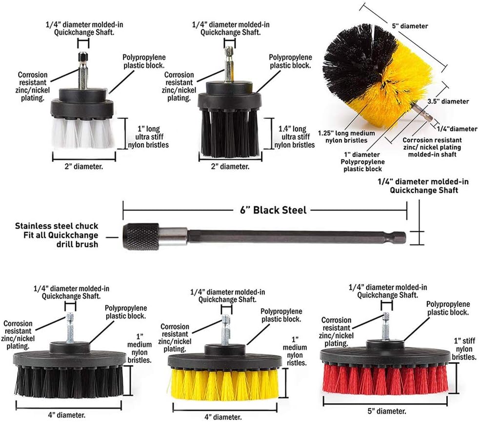 JOQINEER Drill Brush Cleaner Kit with 20 Pieces
