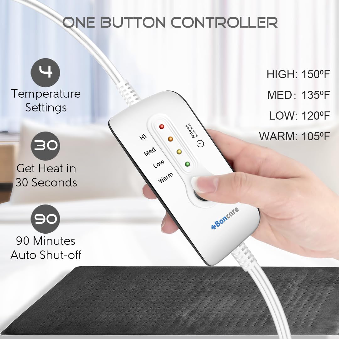 Boncare Large Heating Pad for Back Pain Relief and Cramps