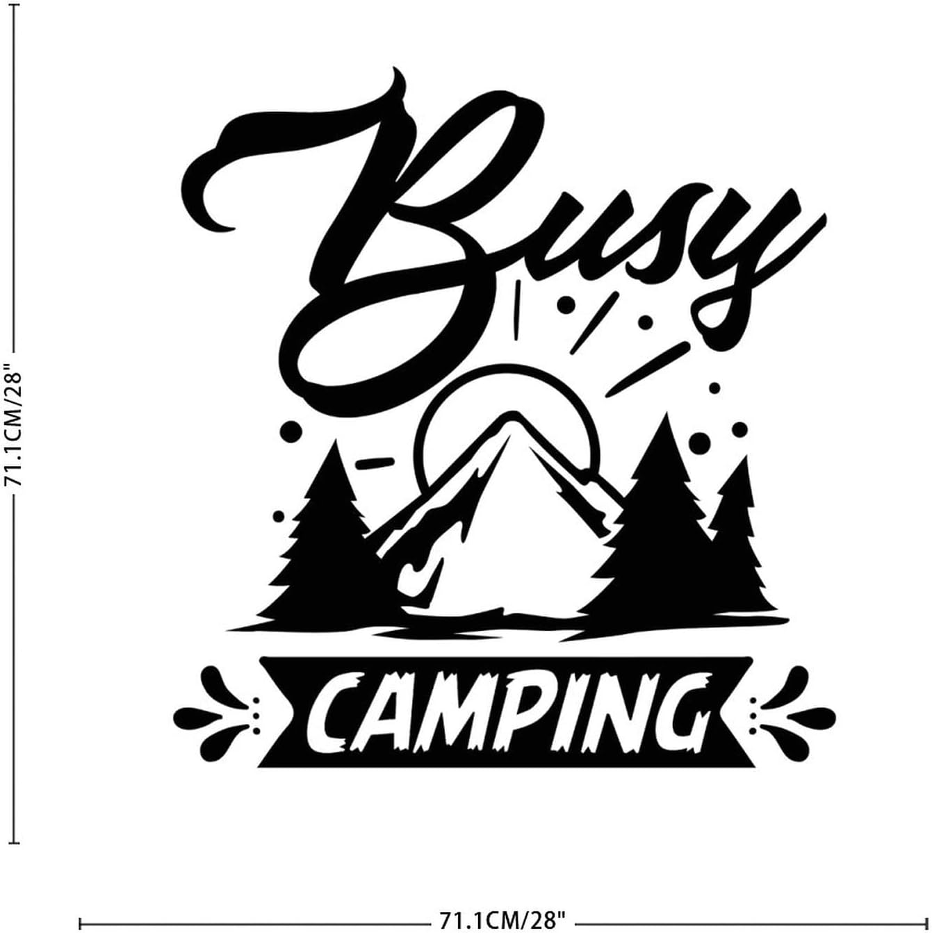Busy Camping Bathroom Wall Sticker Reusable Decal