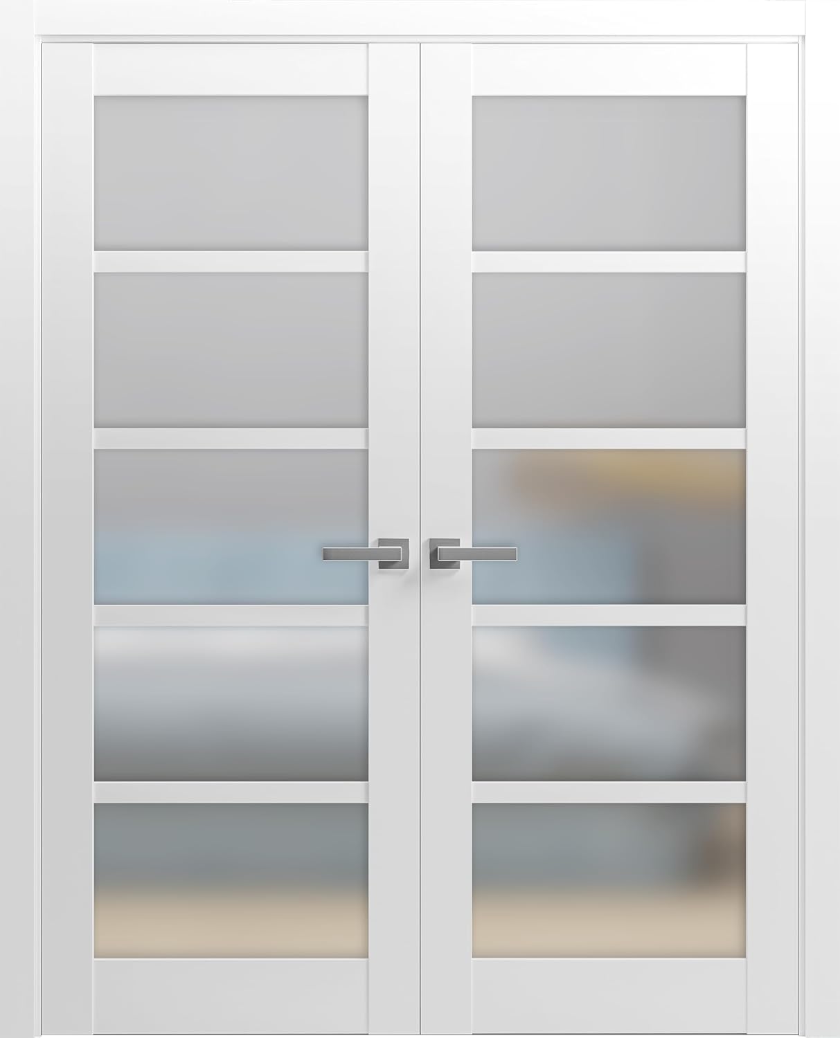 SARTODOORS French Double Panel Lite Doors 72x96 with Hardware 1