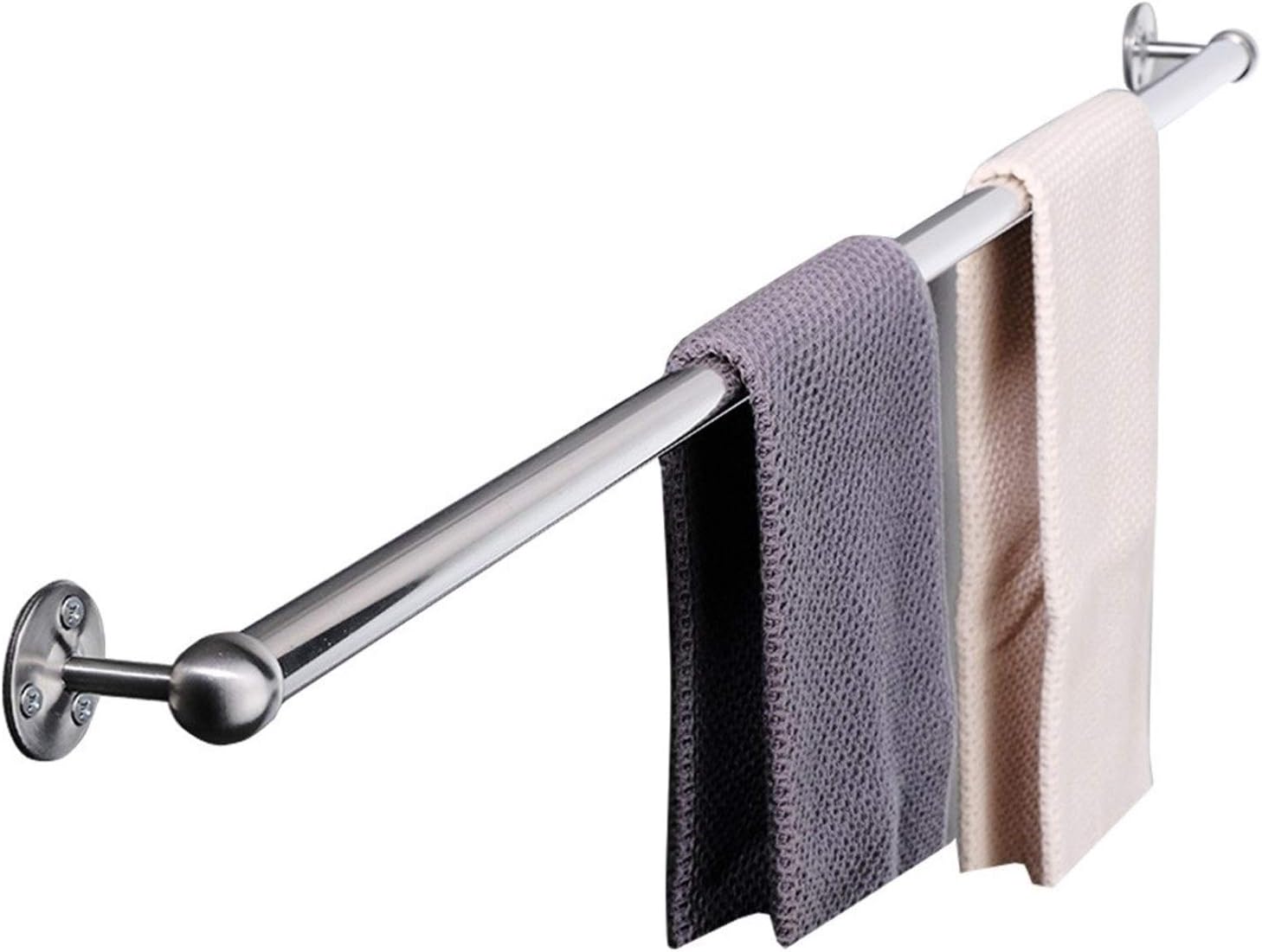 BOCbco Silver Round Towel Bar 30Cm Wall Mounted