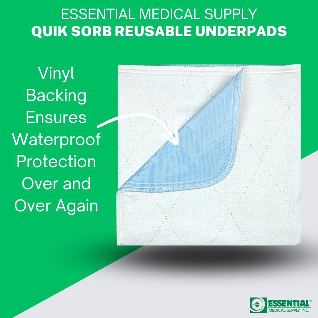 Essential Medical Supply Quilted Birdseye Cotton Underpad - 3 Pack