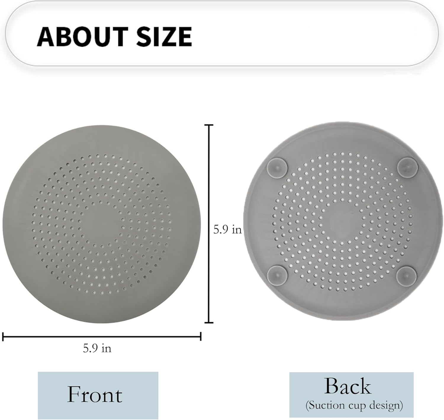 KYHSOM Round Shower Drain Cover 2 Pack Grey White