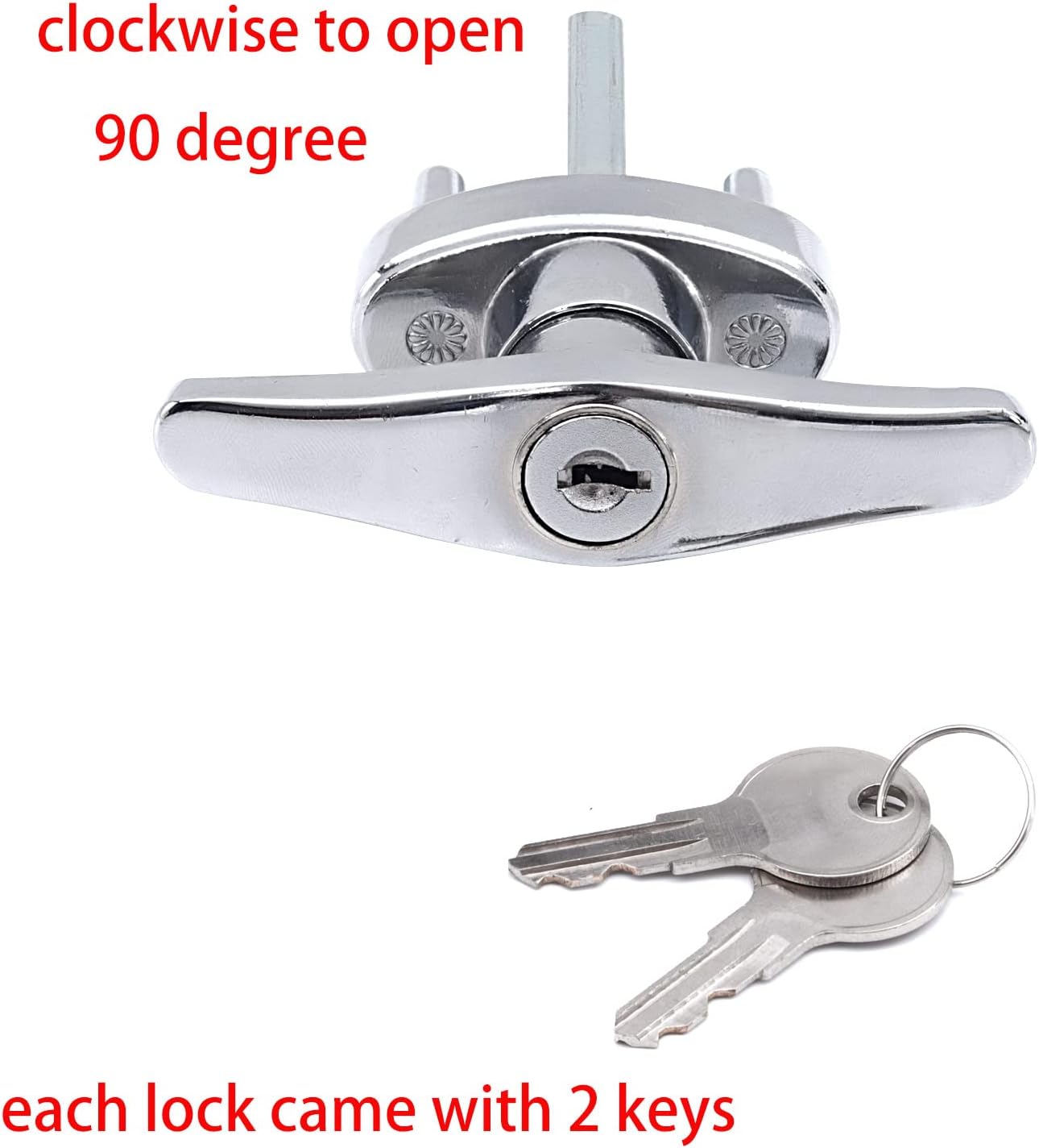Wedelweib Garage Door T Handle Lock with 2 Keys and Mounting Bolts
