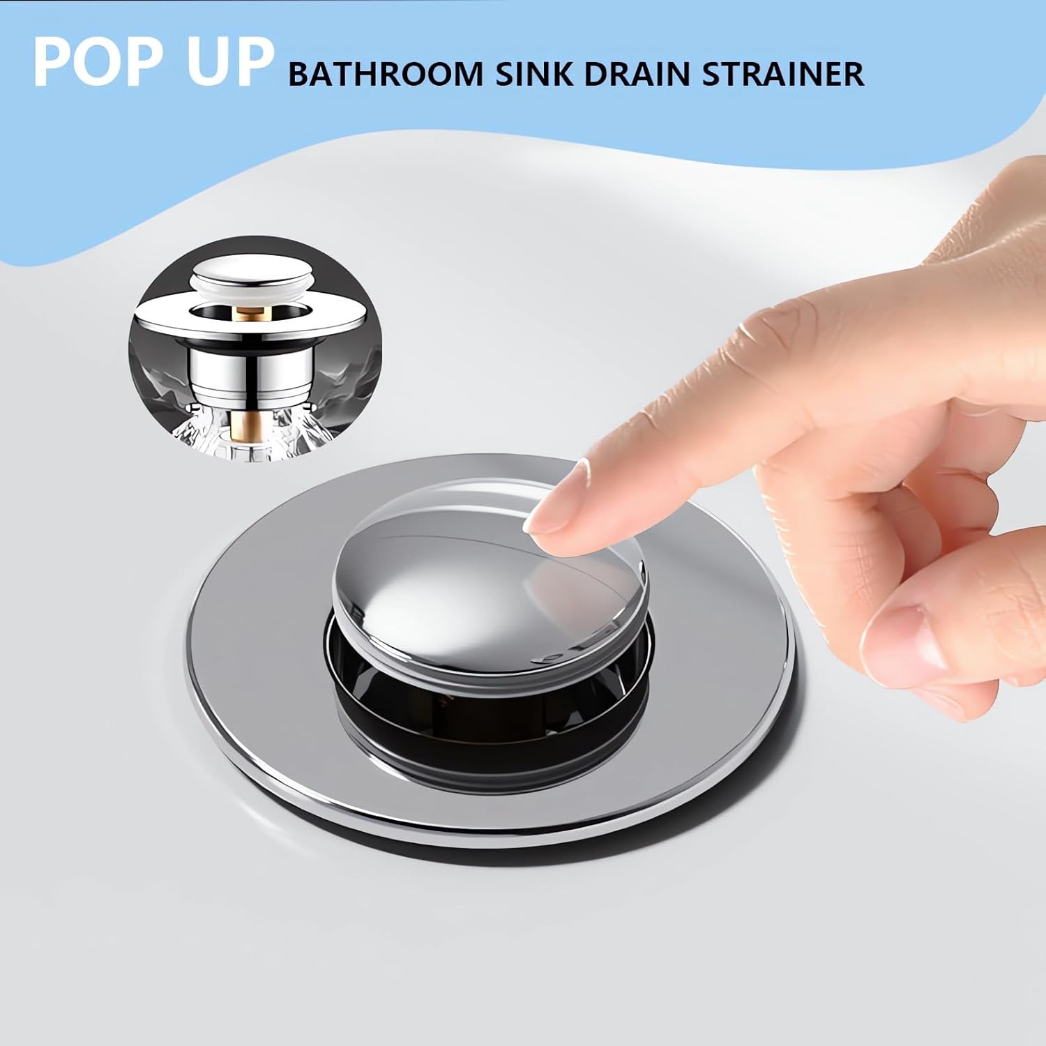 KENYOS 2pcs Bathroom Sink Hair Catcher Drain Stopper