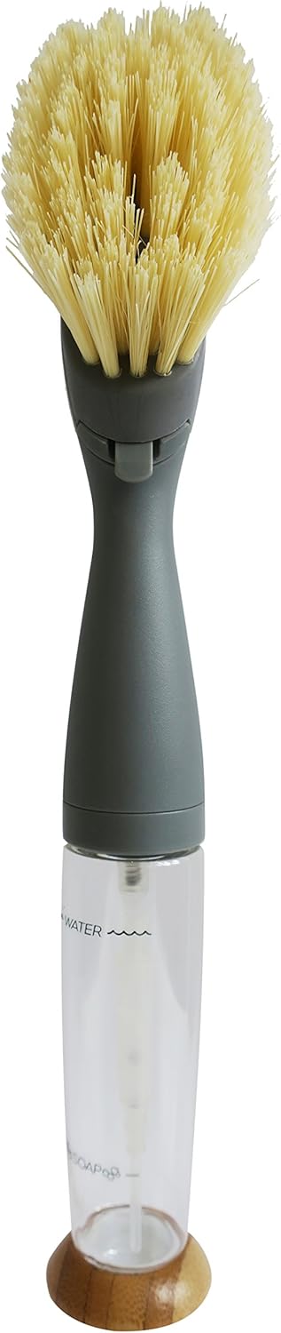 Full Circle FOMO Foam Soap Dish Brush Grey