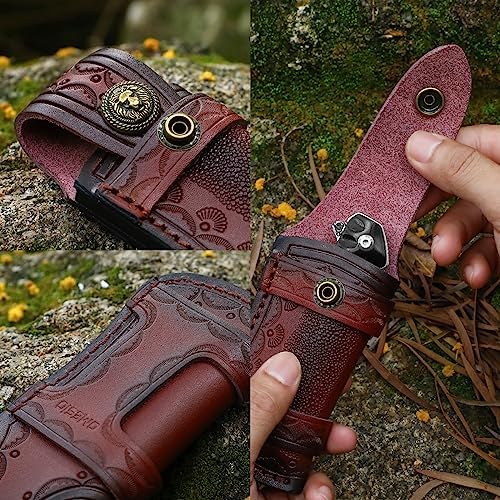 Omesio Folding Knife Sheath for Belt 453 Leather Case