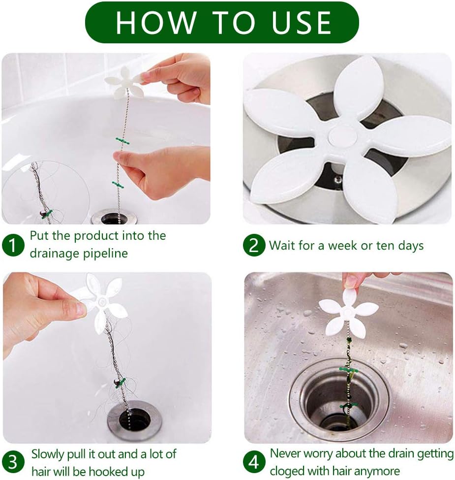 WENTS Hair Catcher 20 Packs Drain Cleaning Tool