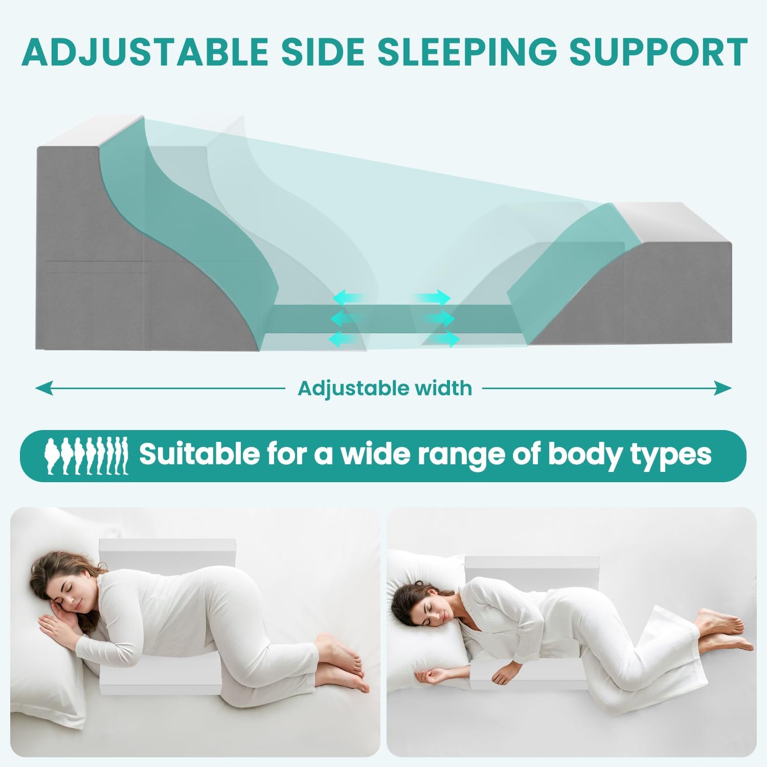 PulPalet Body Pillows - Adjustable Anti Snoring Support for Side Sleepers