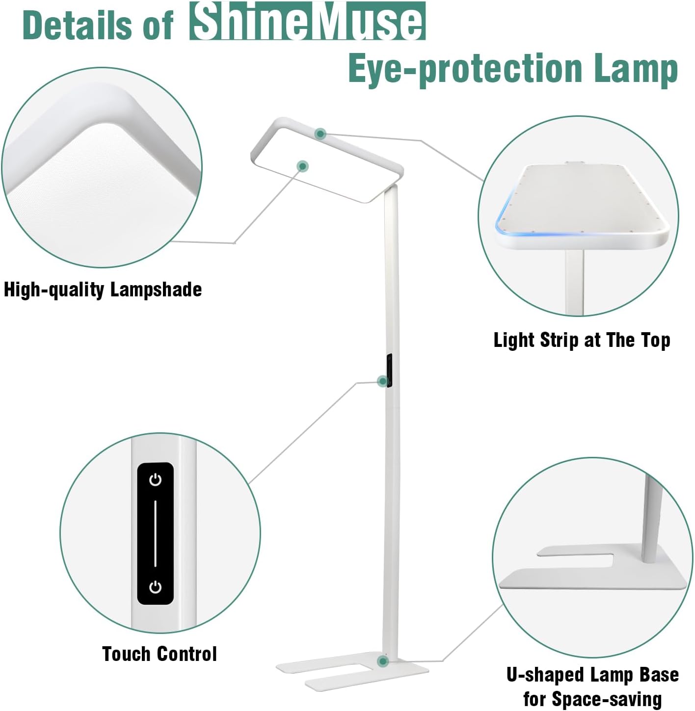 ShineMuse Full Spectrum Floor Lamp with Touch Control