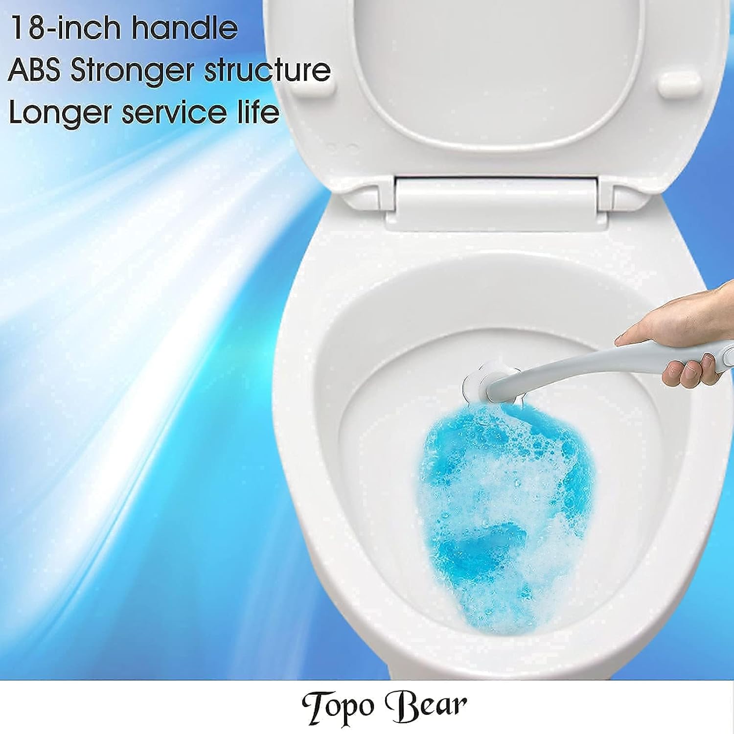 Topo Bear Toilet Brush Holder with 72 Refills and Fresh Scent