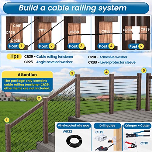 Muzata 20 Pack Cable Railing Tensioner Kit CR316