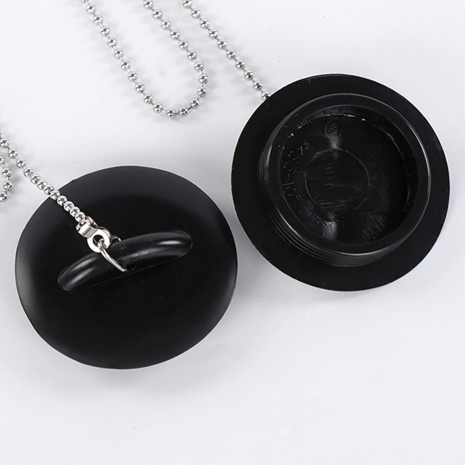 Bathroom Sink Drain Stopper with Chain Rubber Plug 1