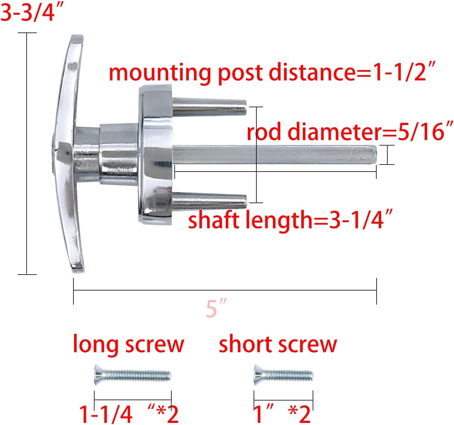 Wedelweib Garage Door T Handle Lock with 2 Keys and Mounting Bolts