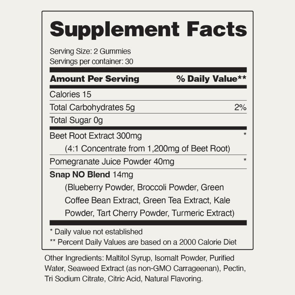Snap Supplements Beet Root Gummies - 2 Pack Sugar Free Cherry Flavor