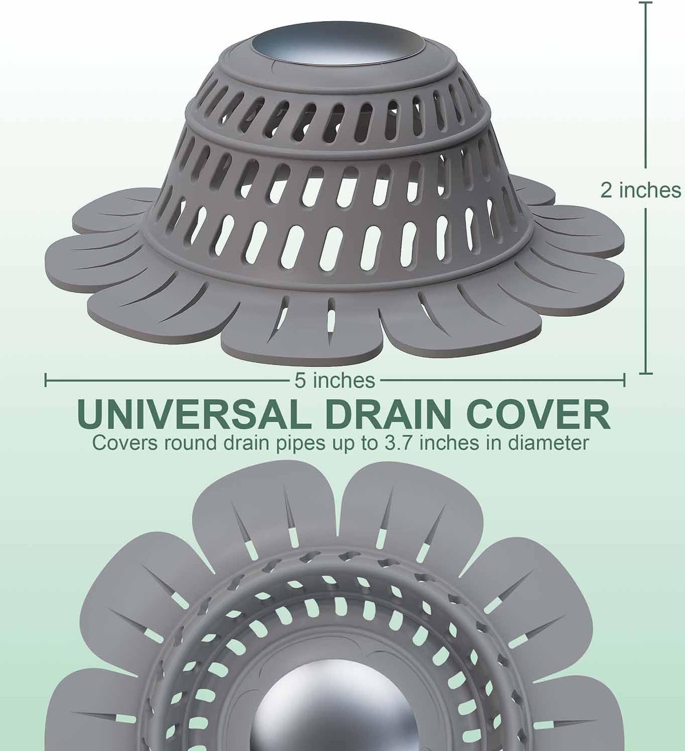 TAPPOP Drain Hair Catcher 2 Pack - Foldable for Shower and Bathtub