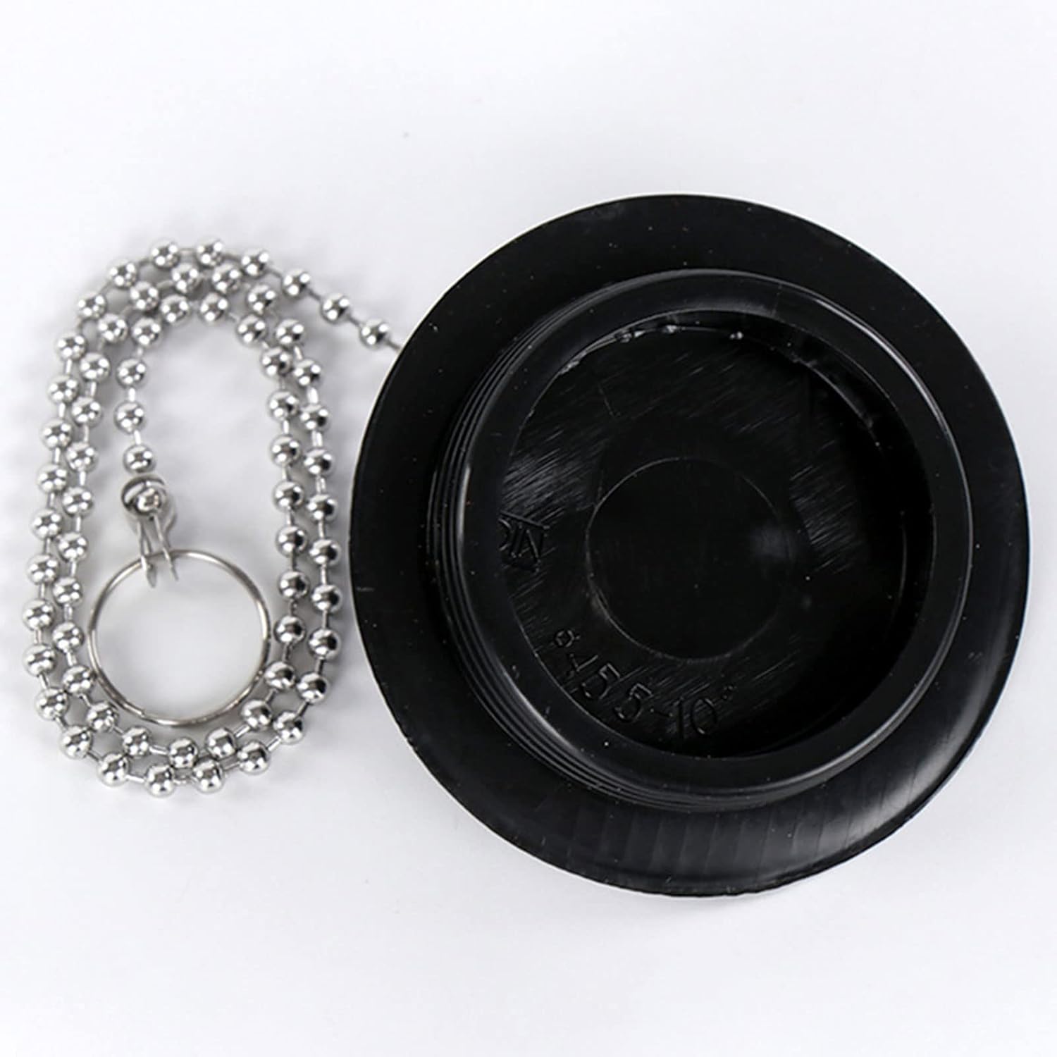 Bathroom Sink Drain Stopper with Chain Rubber Plug 1