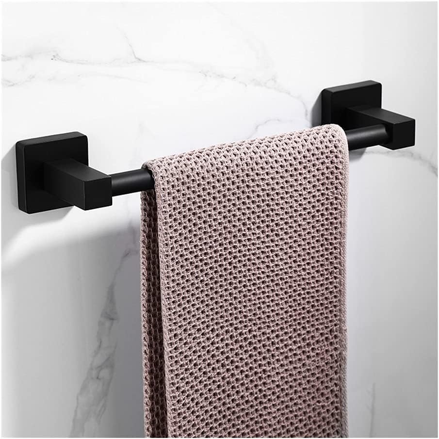 BOCbco 40Cm Round Black Towel Bar Wall Mounted