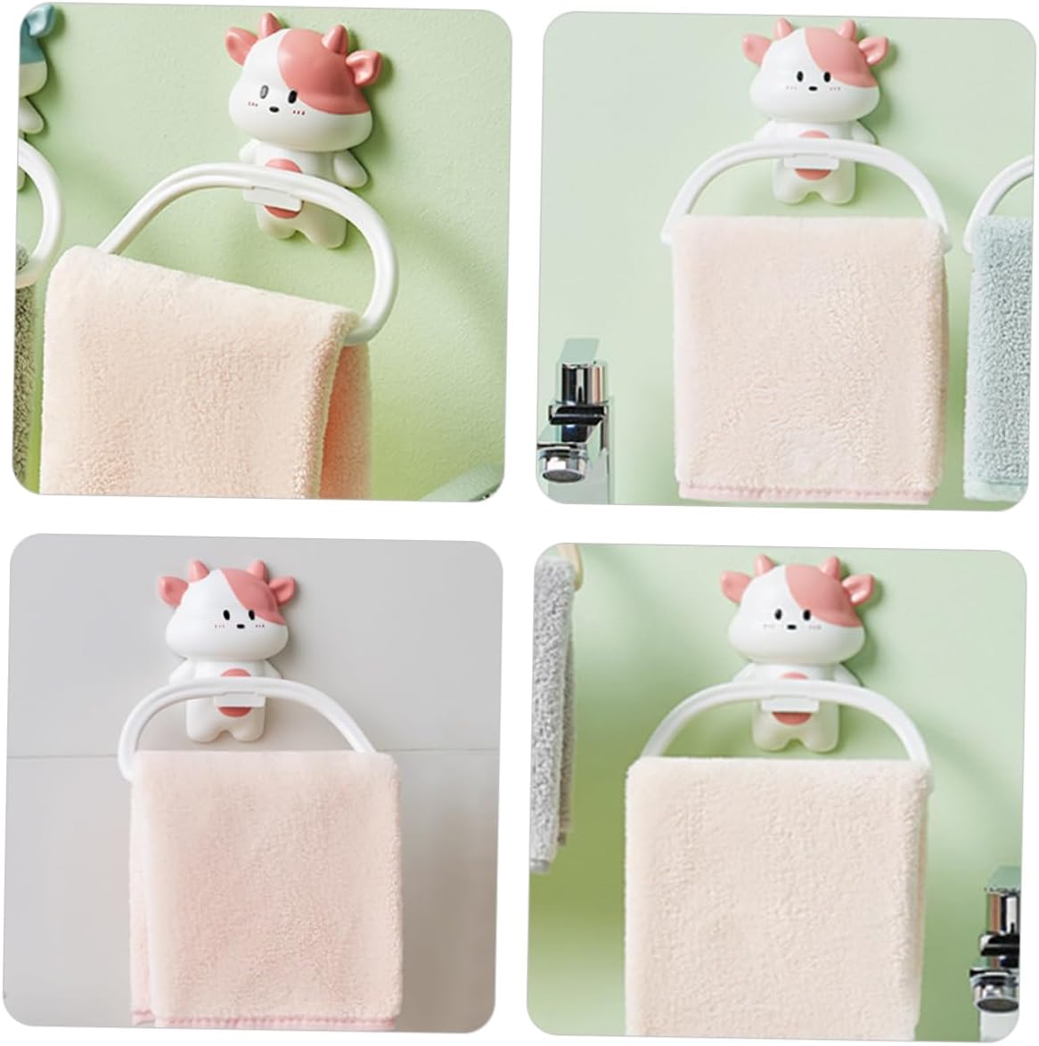 Happyyami Cartoon Cow Towel Holder Over The Door Rack 1