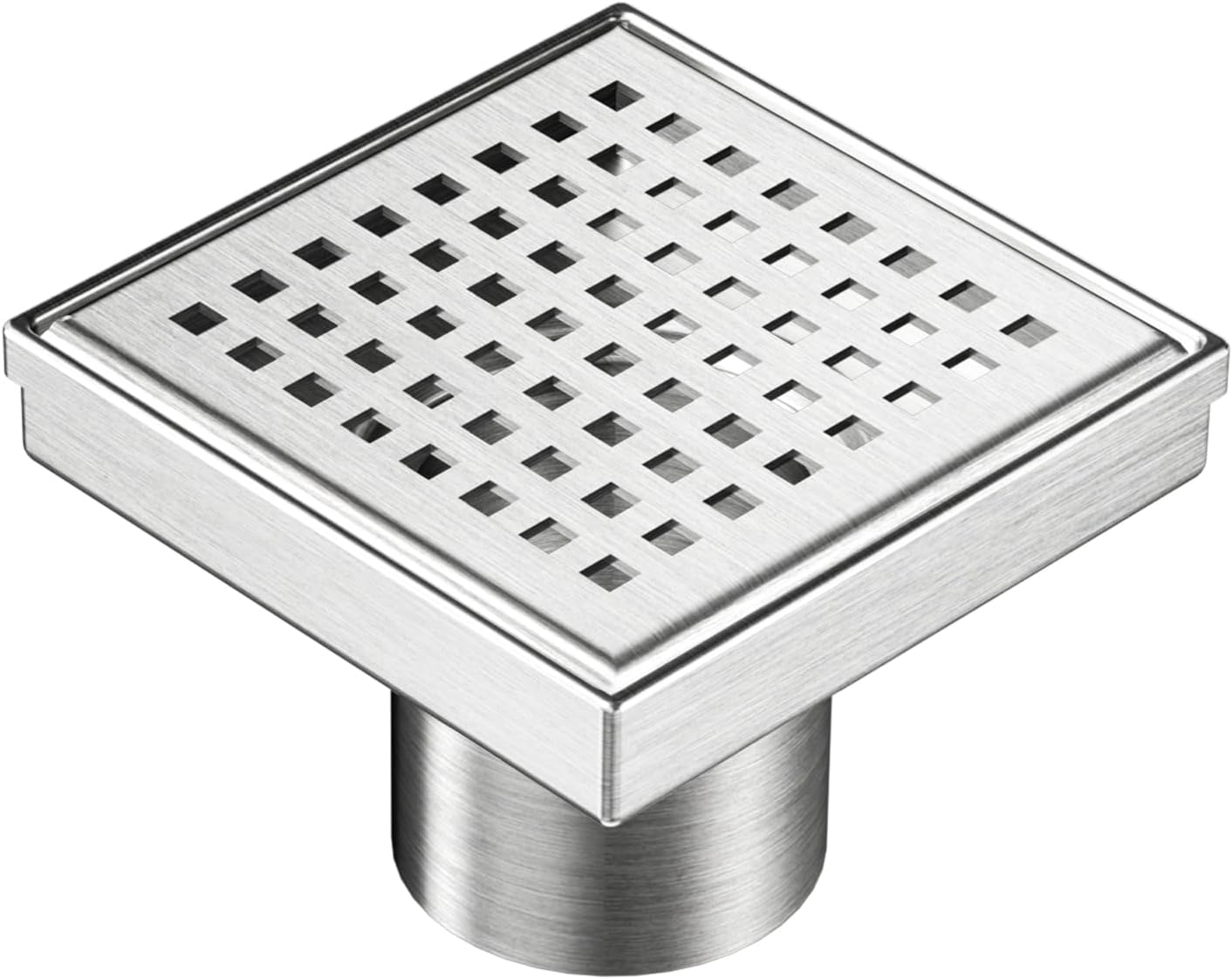 Neodrain 4-Inch Square Shower Drain with Hair Strainer