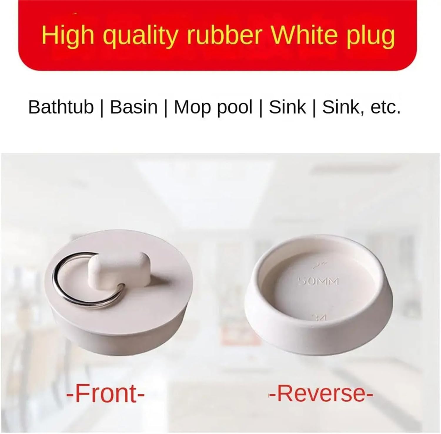 Bath Plug Caps Rubber Drain Stopper for Kitchen Bathroom