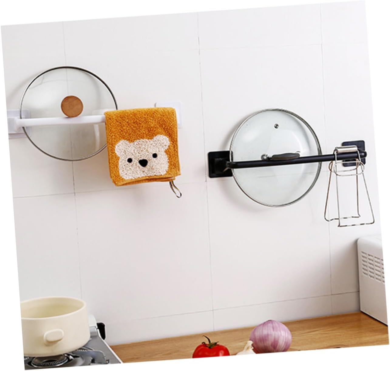 Heavy Duty No Drill Plastic Towel Bar Black