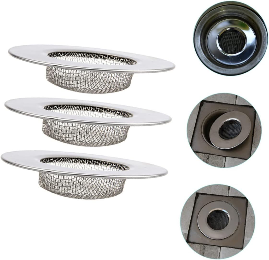 NUOBESTY 3Pcs Stainless Steel Drain Hair Catcher