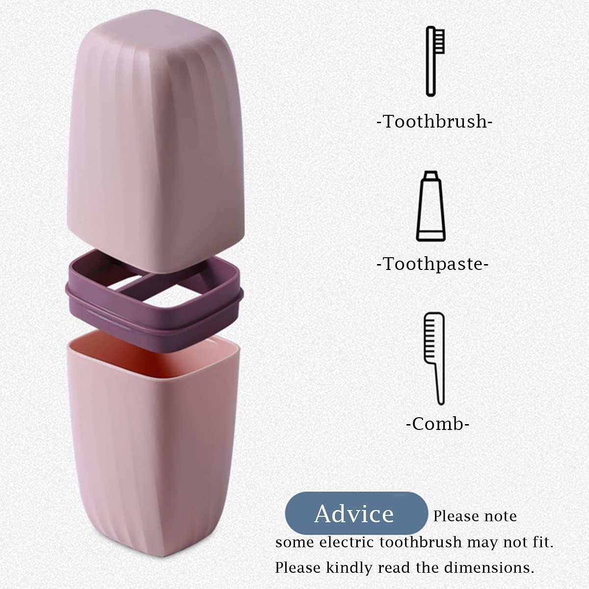 Travel Toothbrush Cup Case with Cover - Portable and Reusable