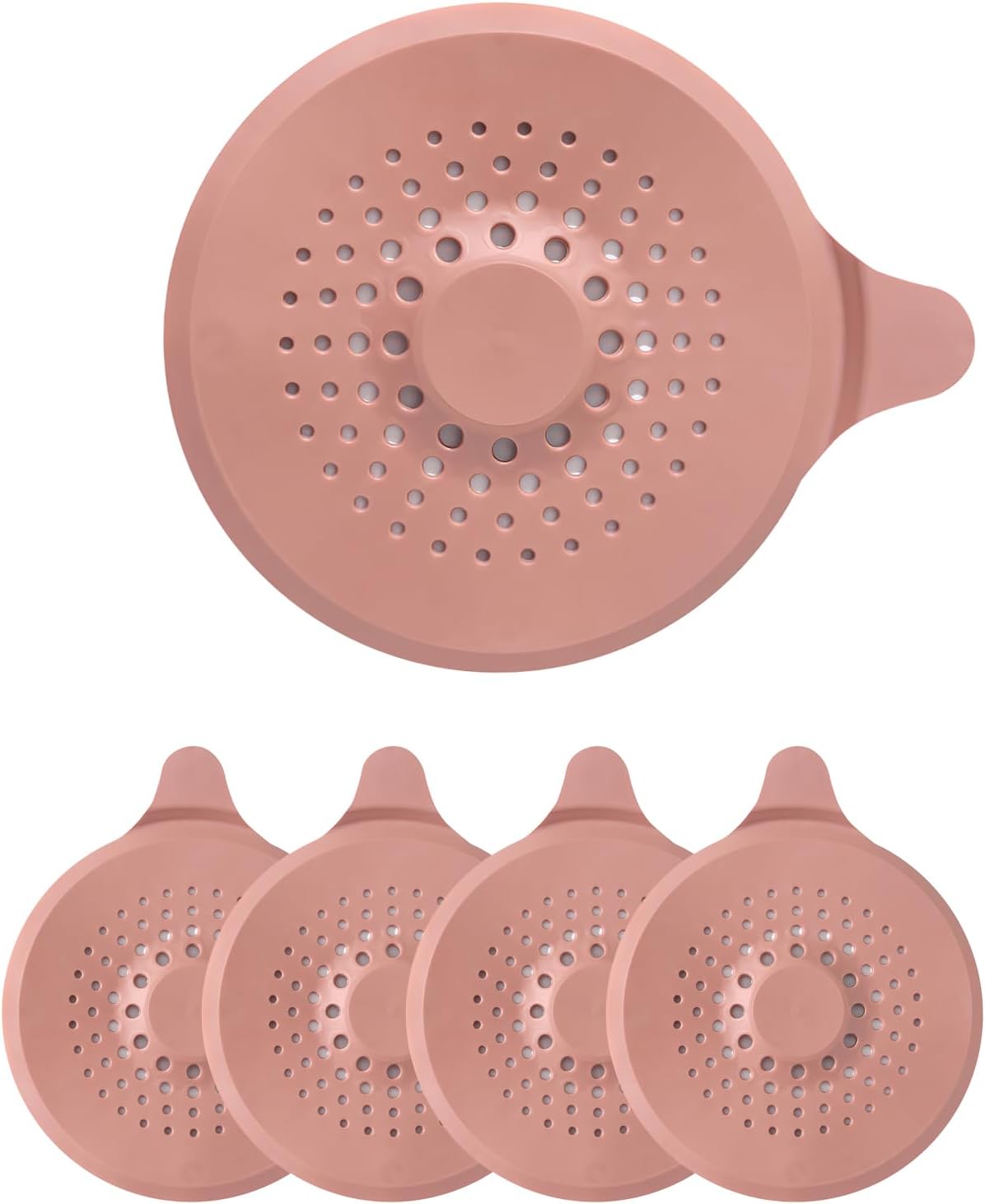 4 Pack Silicone Hair Catcher with Suction Cup for Drains